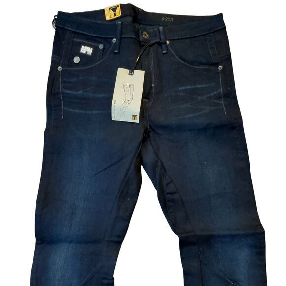 G-Star Raw ARC 3D Tapered Cropped Dark Aged INOX Denim Blue Jeans Sz 26 NWT - Picture 4 of 10